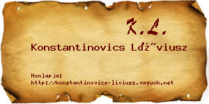 Konstantinovics Líviusz névjegykártya