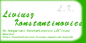liviusz konstantinovics business card